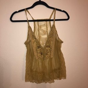 Sheer mustard Urban outfitters tank